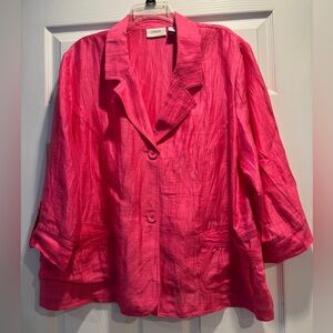 Chico's Hot Pink Lightweight Button Jacket Size 4 (2XL)